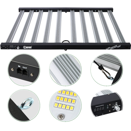 1000W Samsung LM281B LED Grow Light +UV+lR | Lucius Double Black Label