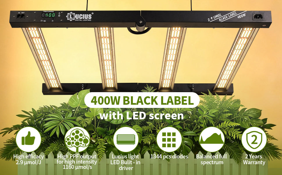 400W Samsung LM281B LED Grow Light | Lucius Black Label
