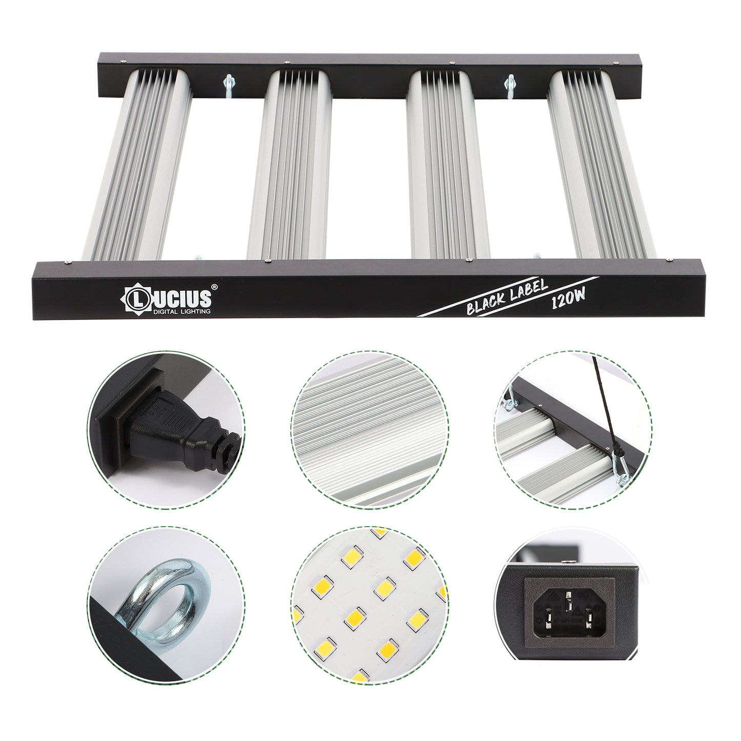 120W Samsung LM281B LED Grow Light | Lucius Black Label