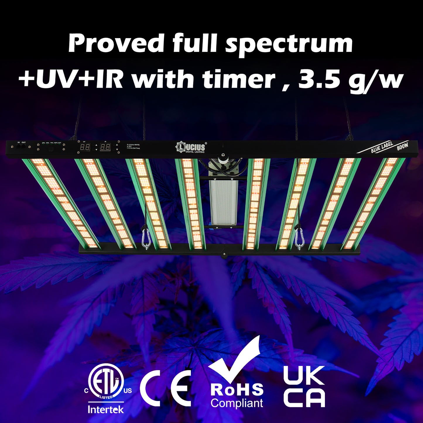 840W Samsung LM301H EVO LED Grow Light +UV+lR | Lucius Blue label