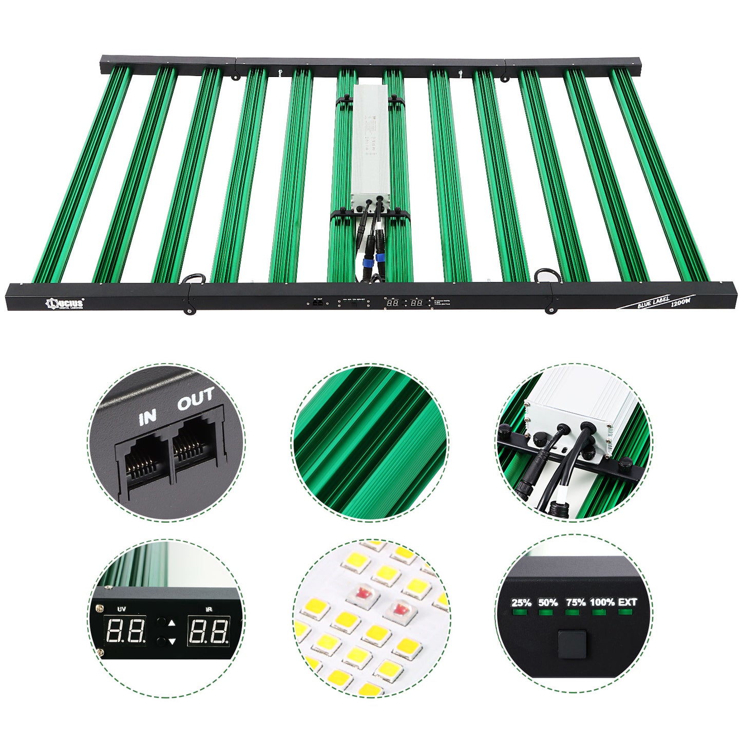 1200W Samsung LM301H EVO LED Grow Light +UV+lR | Lucius Blue label