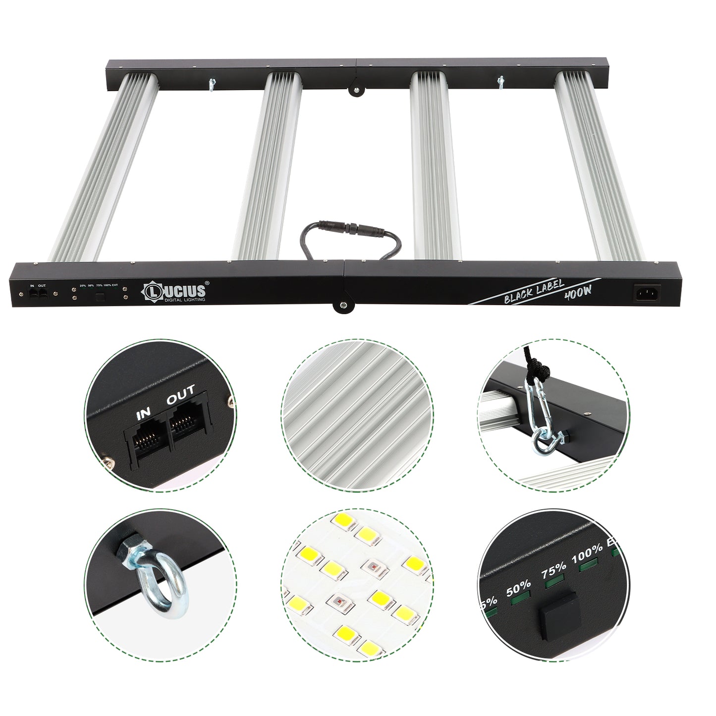 400W Samsung LM281B LED Grow Light | Lucius Black Label