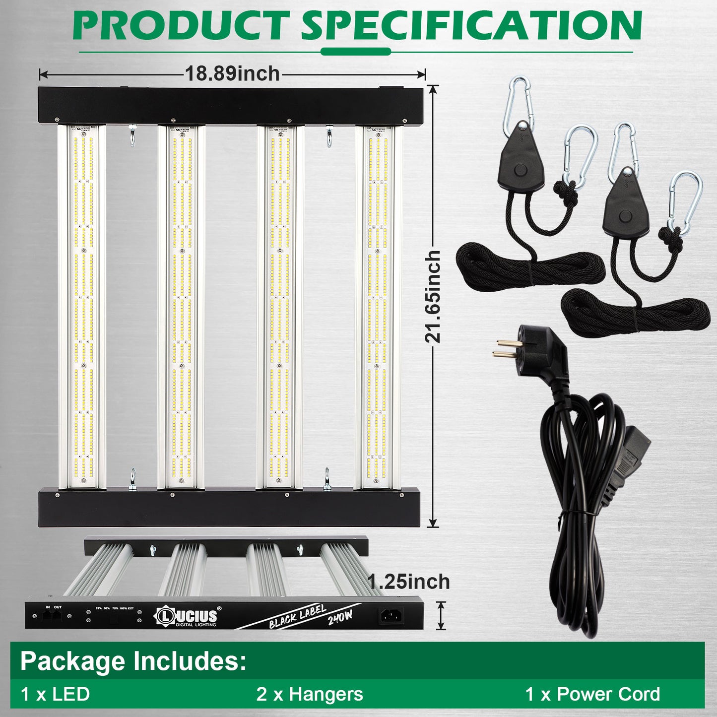 240W Samsung LM281B LED Grow Light | Lucius Black Label