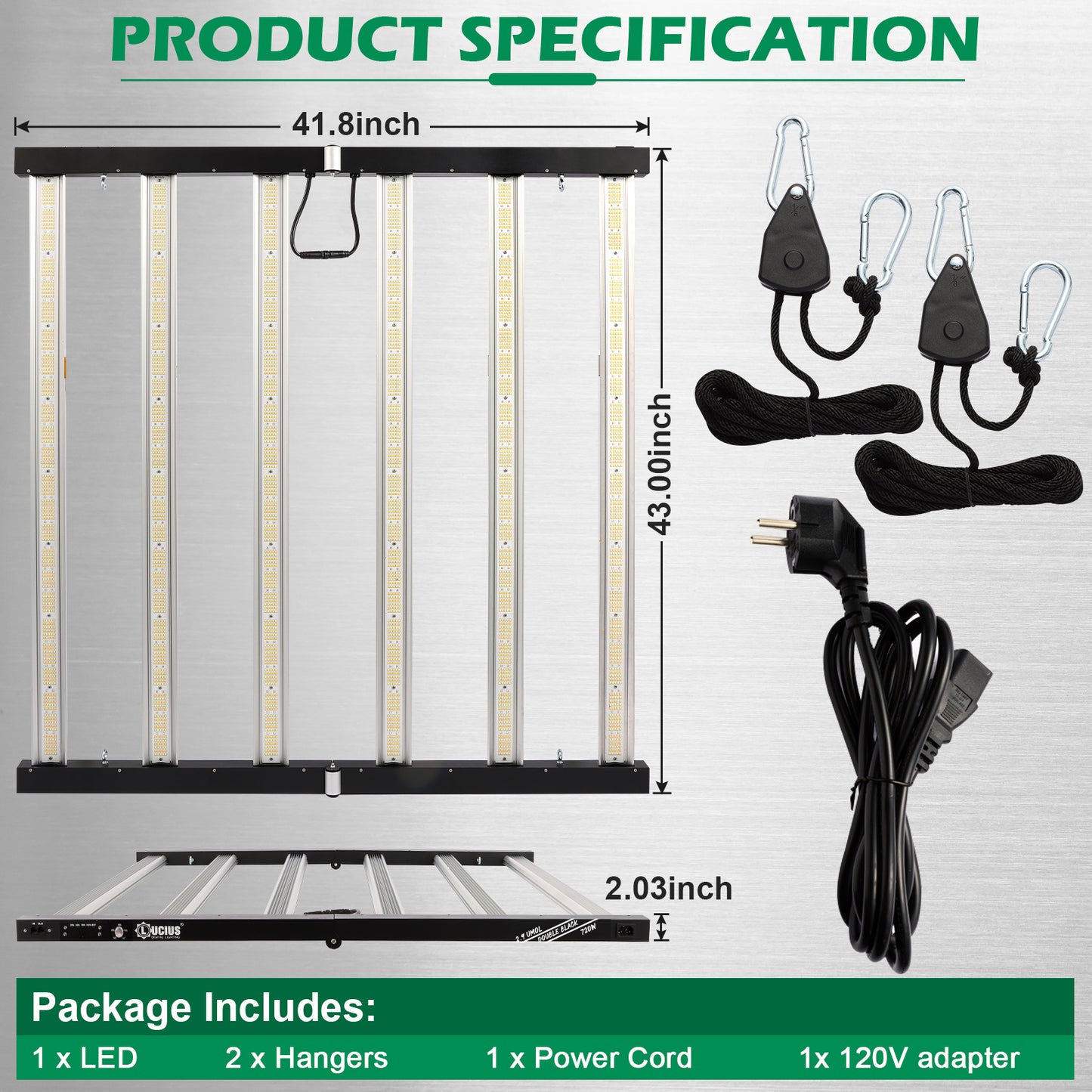 720W Samsung LM281B LED Grow Light | Lucius Black Label