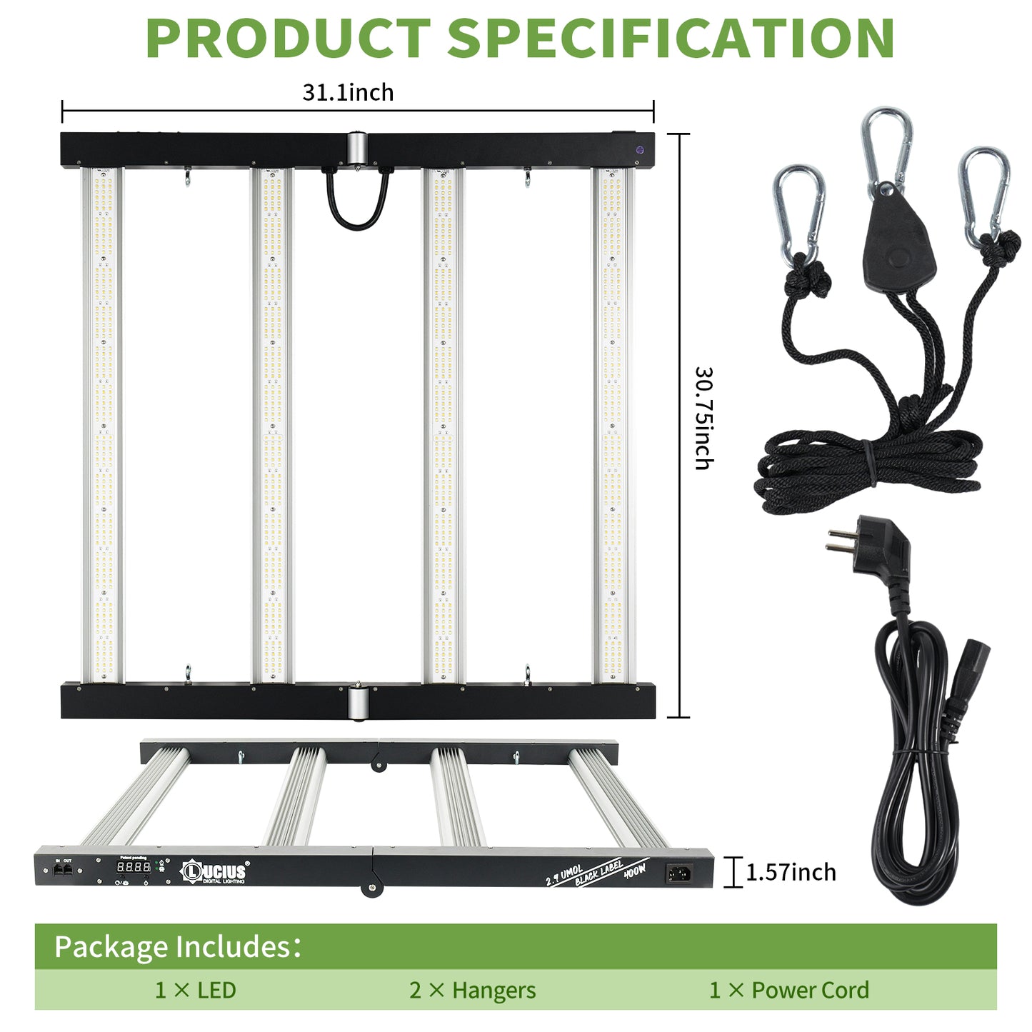 400W Samsung LM281B LED Grow Light | Lucius Black Label